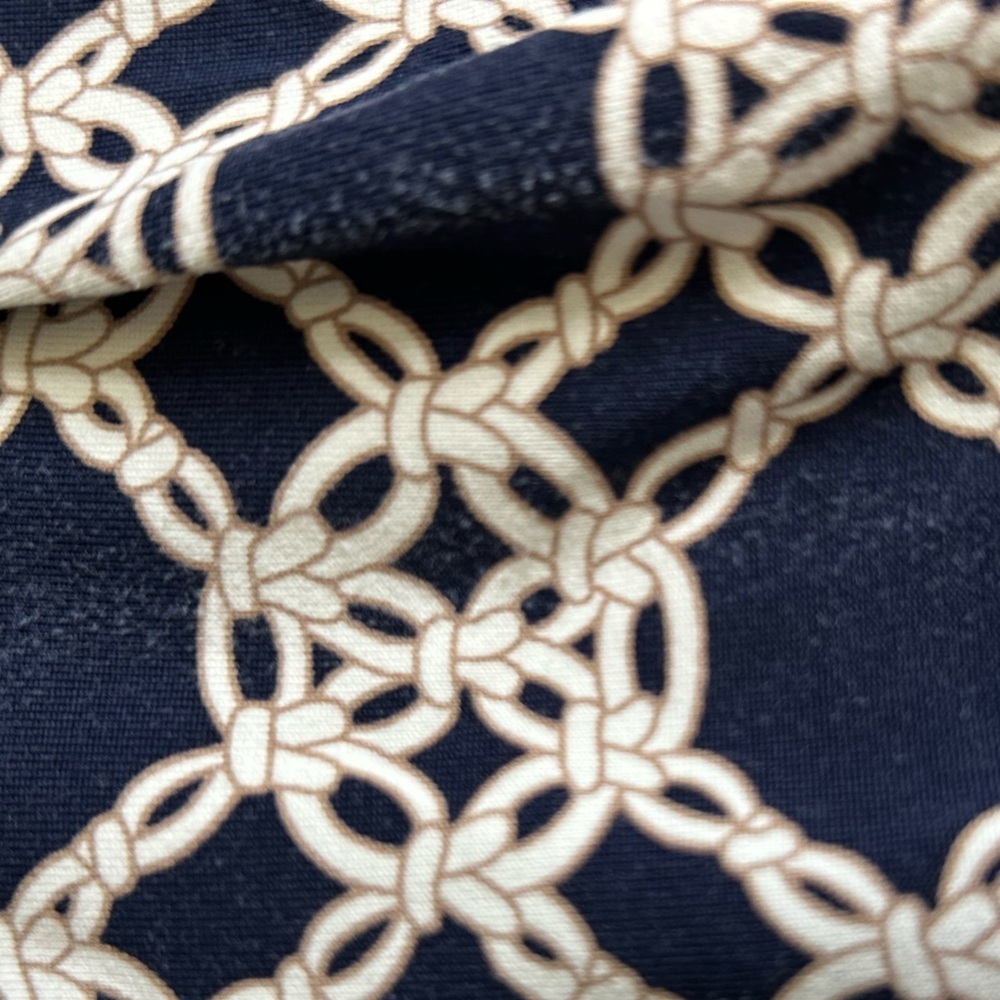 5/$25 Talbots Navy Blue Dress with Nautical Rope Like Pattern Size Small - Picture 9 of 9